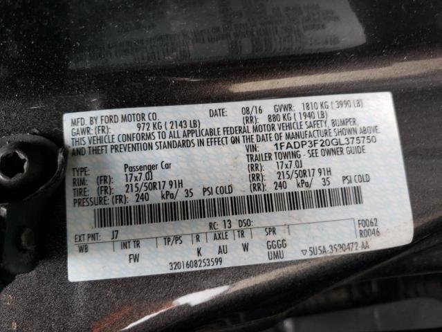 Photo 11 VIN: 1FADP3F20GL375750 - FORD FOCUS SE 