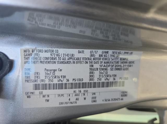 Photo 9 VIN: 1FADP3F20HL311581 - FORD FOCUS SE 