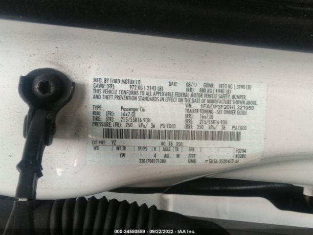 Photo 8 VIN: 1FADP3F20HL321950 - FORD FOCUS 