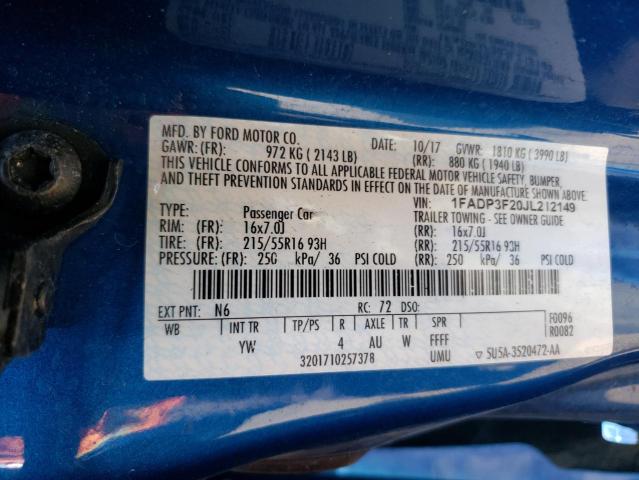 Photo 9 VIN: 1FADP3F20JL212149 - FORD FOCUS SE 