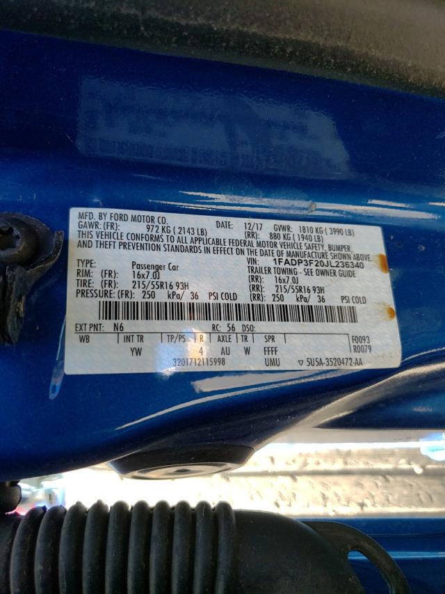 Photo 9 VIN: 1FADP3F20JL236340 - FORD FOCUS 