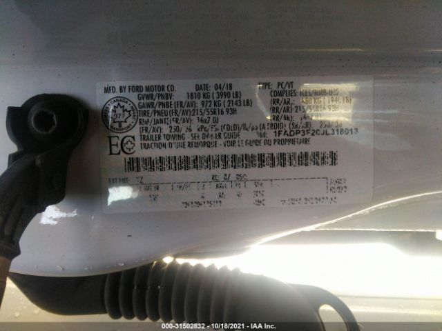 Photo 8 VIN: 1FADP3F20JL318018 - FORD FOCUS 