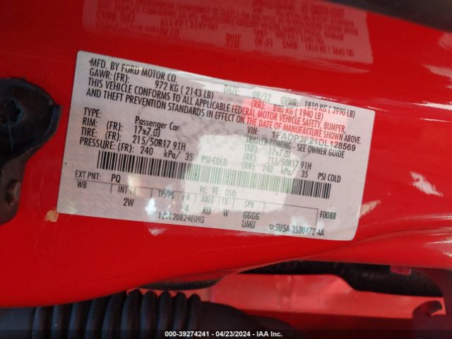 Photo 8 VIN: 1FADP3F21DL128569 - FORD FOCUS 