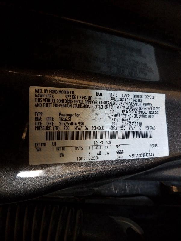 Photo 9 VIN: 1FADP3F21DL183829 - FORD FOCUS SE 