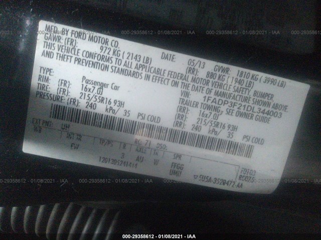 Photo 8 VIN: 1FADP3F21DL344003 - FORD FOCUS 