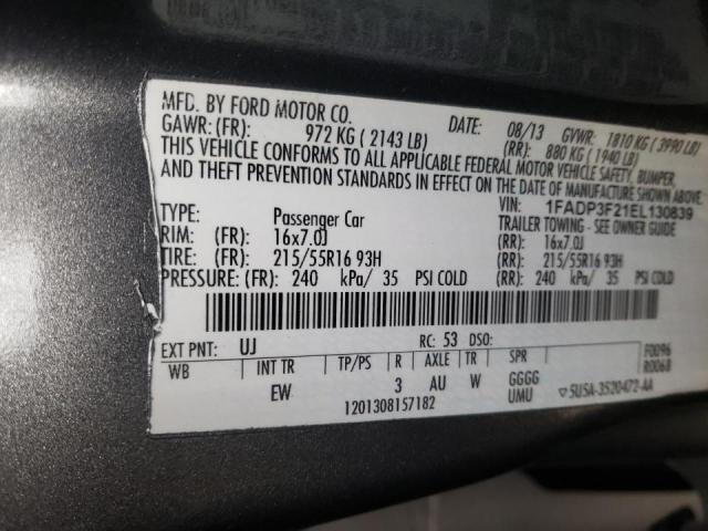 Photo 9 VIN: 1FADP3F21EL130839 - FORD FOCUS SE 