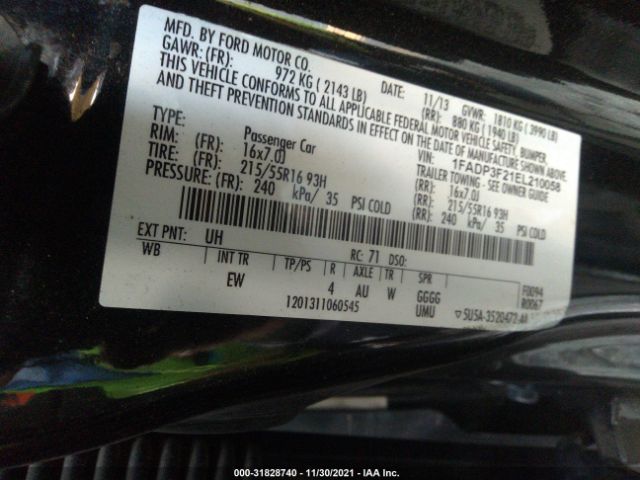 Photo 8 VIN: 1FADP3F21EL210058 - FORD FOCUS 