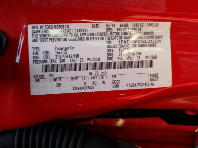 Photo 9 VIN: 1FADP3F21EL313531 - FORD FOCUS SE 