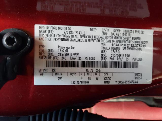 Photo 11 VIN: 1FADP3F21EL375219 - FORD FOCUS SE 