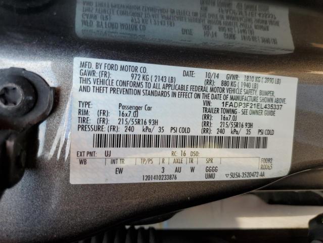 Photo 9 VIN: 1FADP3F21EL435337 - FORD FOCUS SE 