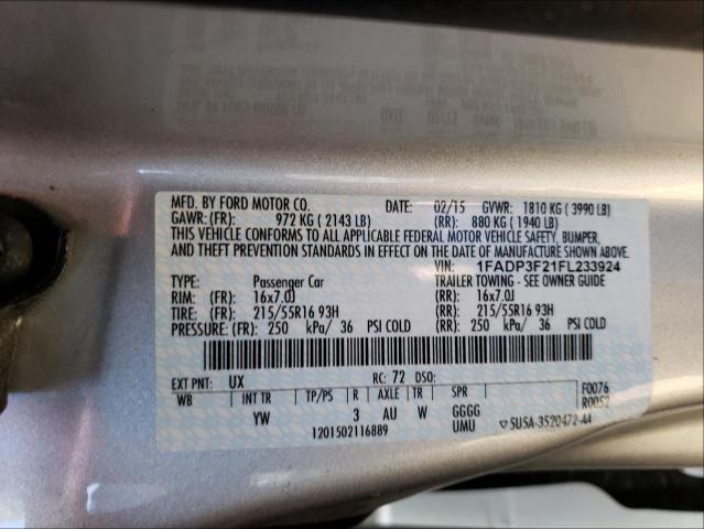 Photo 9 VIN: 1FADP3F21FL233924 - FORD FOCUS SE 