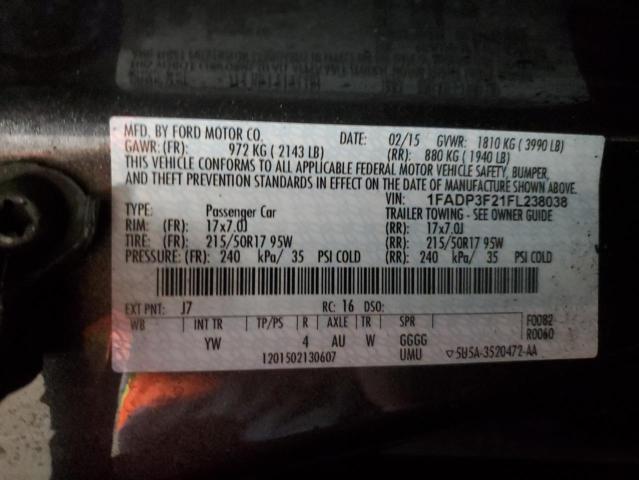 Photo 11 VIN: 1FADP3F21FL238038 - FORD FOCUS 