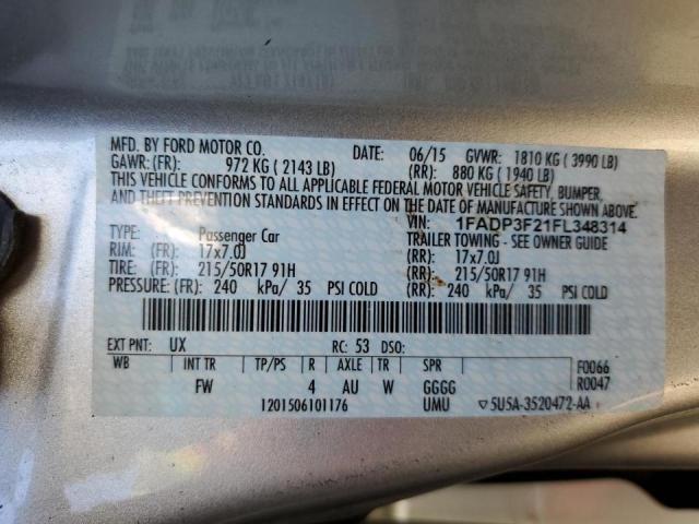 Photo 9 VIN: 1FADP3F21FL348314 - FORD FOCUS SE 