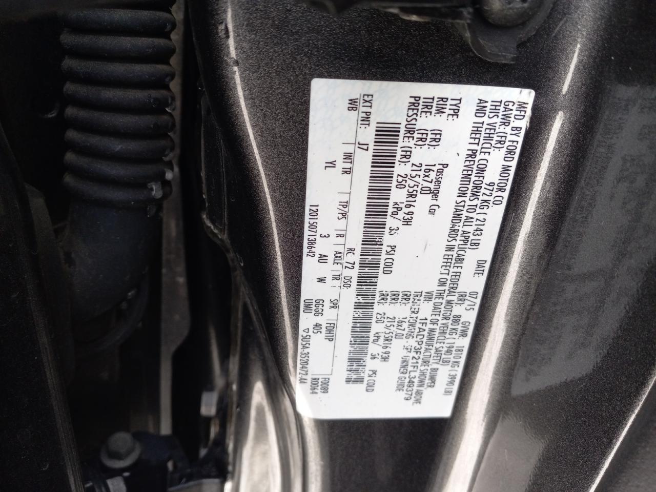 Photo 11 VIN: 1FADP3F21FL349379 - FORD FOCUS 