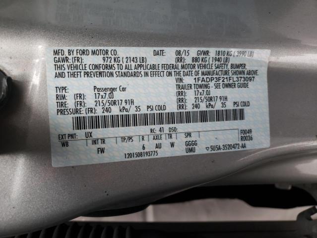 Photo 12 VIN: 1FADP3F21FL373097 - FORD FOCUS 