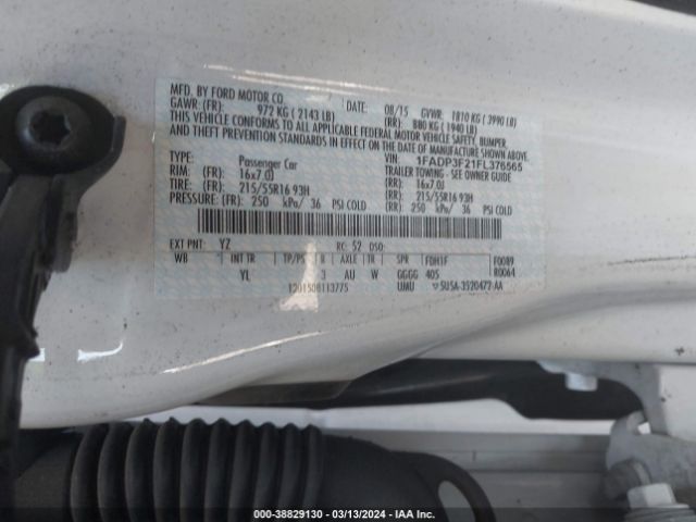 Photo 8 VIN: 1FADP3F21FL376565 - FORD FOCUS 