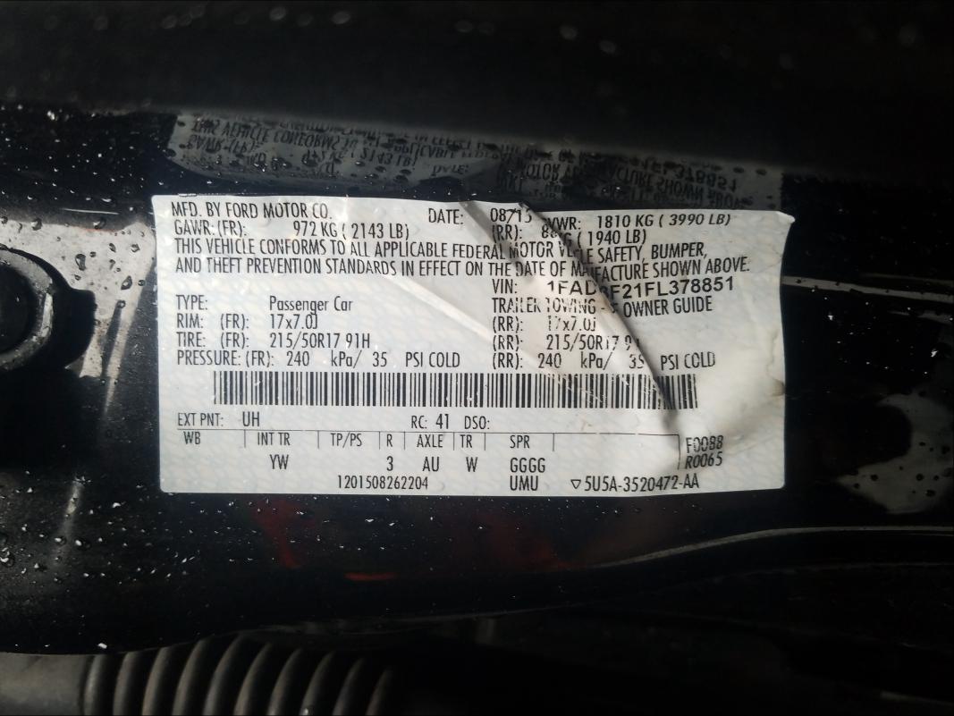 Photo 9 VIN: 1FADP3F21FL378851 - FORD FOCUS SE 