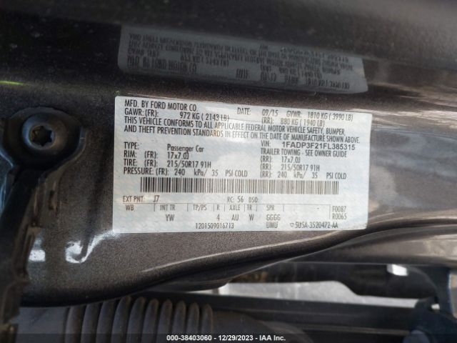 Photo 8 VIN: 1FADP3F21FL385315 - FORD FOCUS 