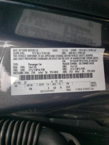 Photo 9 VIN: 1FADP3F21HL214034 - FORD FOCUS SE 