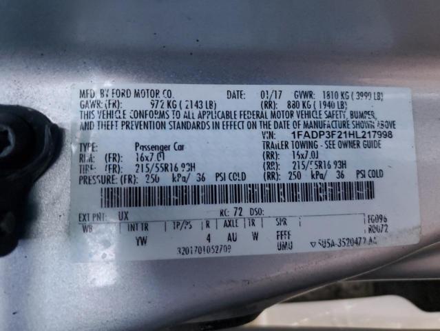 Photo 12 VIN: 1FADP3F21HL217998 - FORD FOCUS SE 