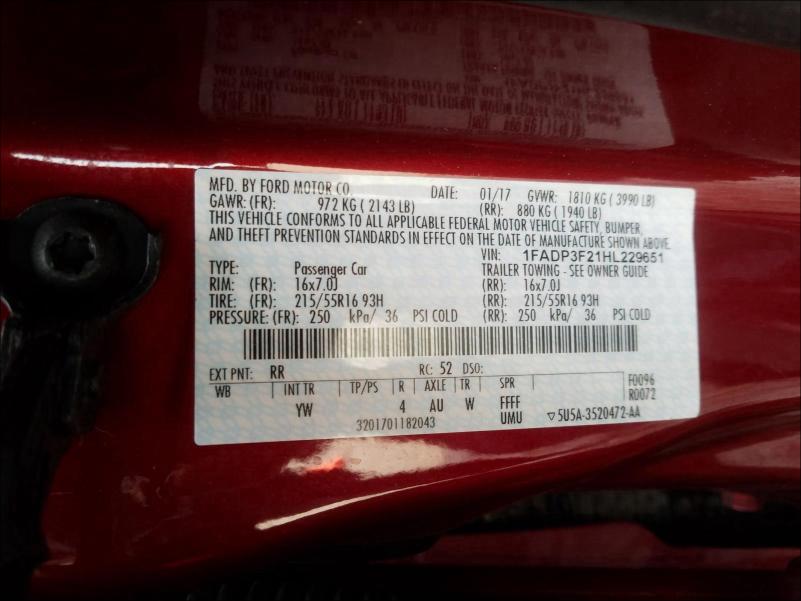 Photo 9 VIN: 1FADP3F21HL229651 - FORD FOCUS SE 