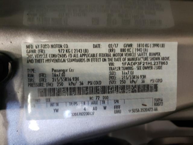 Photo 9 VIN: 1FADP3F21HL237863 - FORD FOCUS SE 