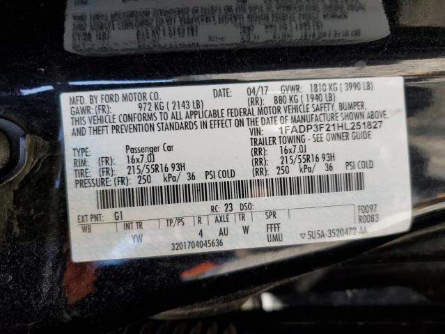 Photo 11 VIN: 1FADP3F21HL251827 - FORD FOCUS 