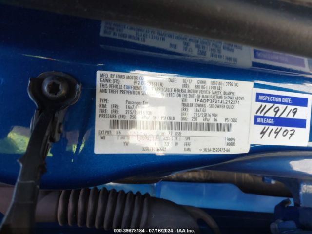 Photo 8 VIN: 1FADP3F21JL212371 - FORD FOCUS 