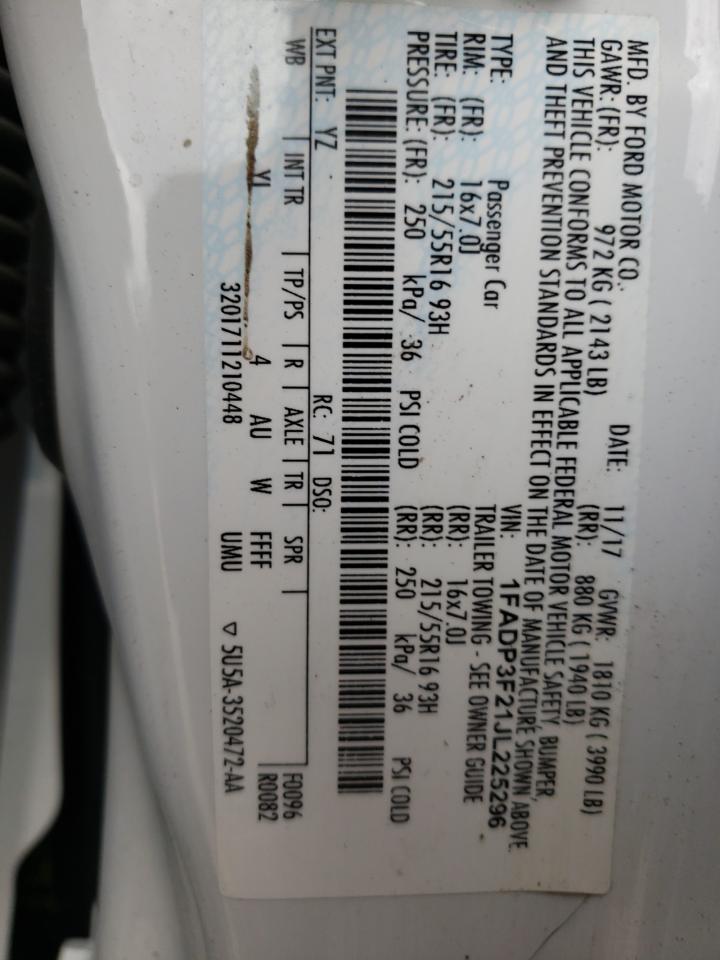 Photo 12 VIN: 1FADP3F21JL225296 - FORD FOCUS 