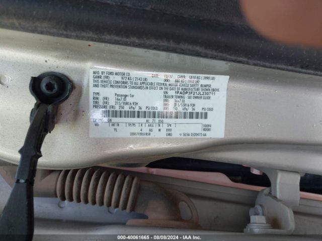 Photo 8 VIN: 1FADP3F21JL230711 - FORD FOCUS 