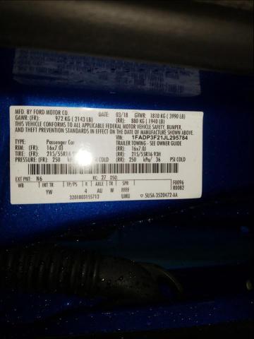 Photo 9 VIN: 1FADP3F21JL295784 - FORD FOCUS SE 