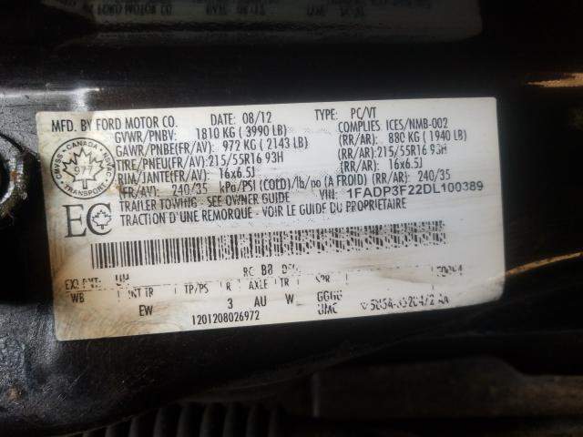 Photo 9 VIN: 1FADP3F22DL100389 - FORD FOCUS SE 