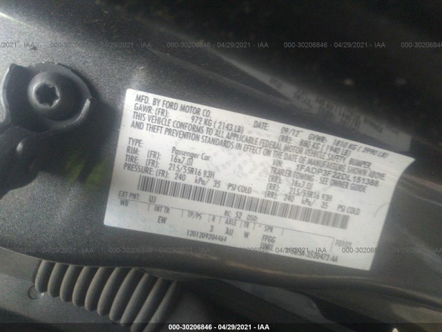 Photo 8 VIN: 1FADP3F22DL151388 - FORD FOCUS 