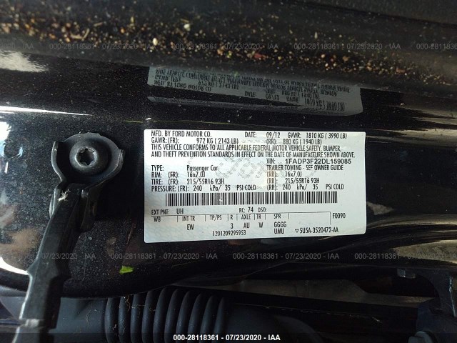 Photo 8 VIN: 1FADP3F22DL159085 - FORD FOCUS 