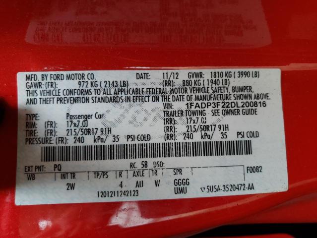 Photo 9 VIN: 1FADP3F22DL200816 - FORD FOCUS SE 