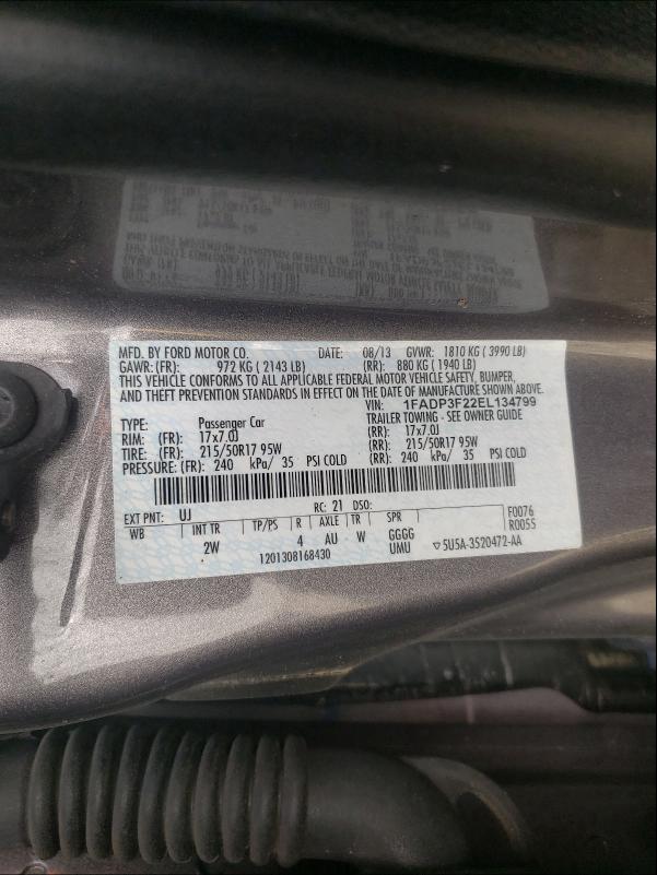 Photo 9 VIN: 1FADP3F22EL134799 - FORD FOCUS SE 