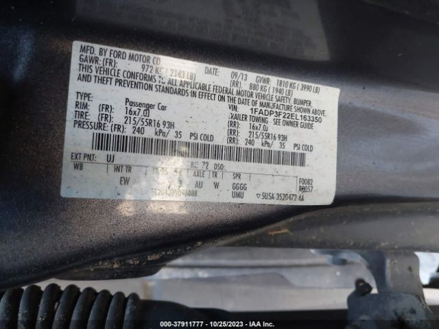 Photo 8 VIN: 1FADP3F22EL163350 - FORD FOCUS 