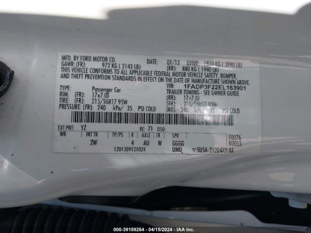 Photo 8 VIN: 1FADP3F22EL163901 - FORD FOCUS 