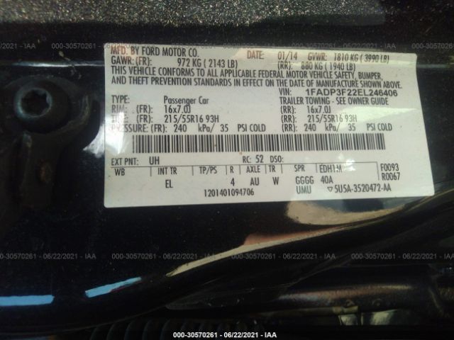 Photo 8 VIN: 1FADP3F22EL246406 - FORD FOCUS 