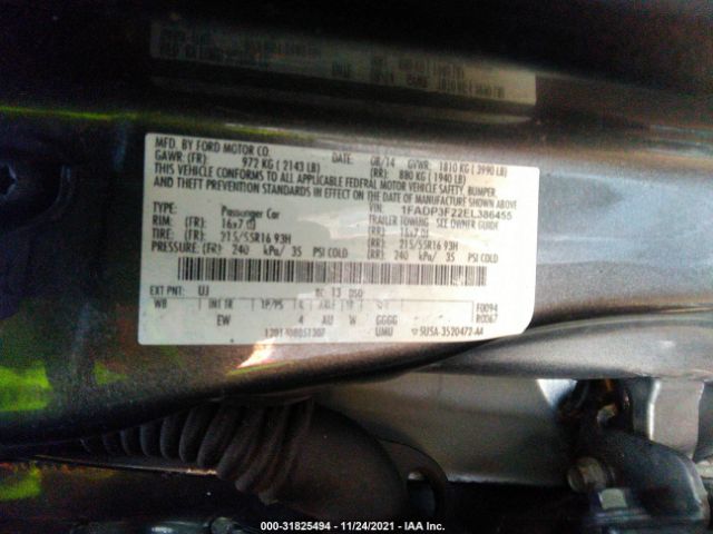 Photo 8 VIN: 1FADP3F22EL386455 - FORD FOCUS 