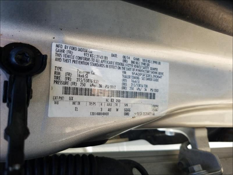 Photo 9 VIN: 1FADP3F22EL393647 - FORD FOCUS SE 