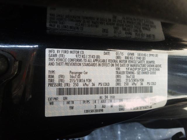 Photo 9 VIN: 1FADP3F22FL215366 - FORD FOCUS SE 