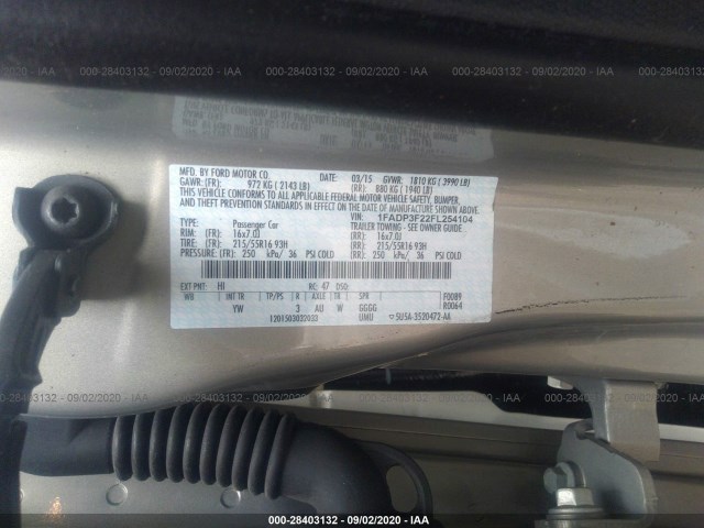 Photo 8 VIN: 1FADP3F22FL254104 - FORD FOCUS 