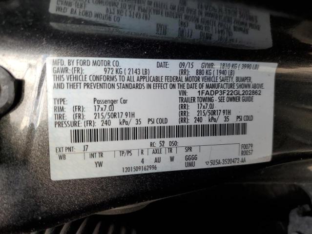 Photo 11 VIN: 1FADP3F22GL202862 - FORD FOCUS SE 