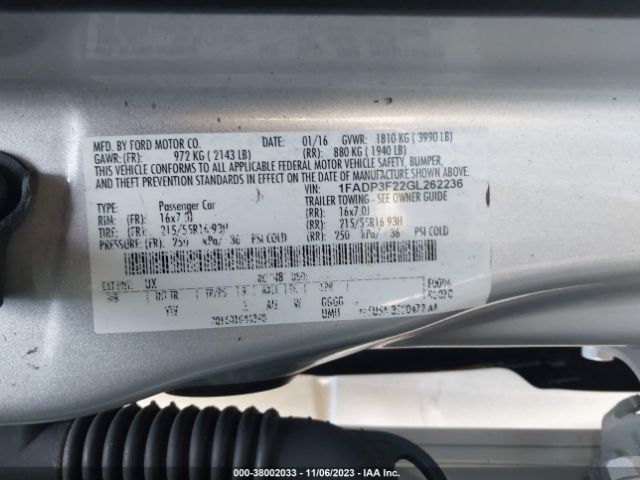 Photo 8 VIN: 1FADP3F22GL262236 - FORD FOCUS SE 