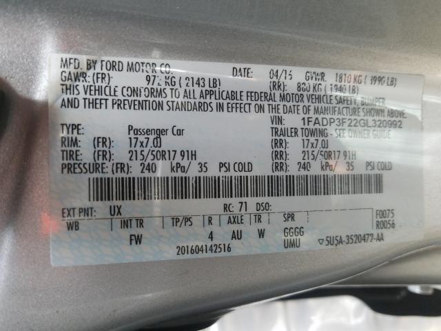 Photo 9 VIN: 1FADP3F22GL320992 - FORD FOCUS SE 