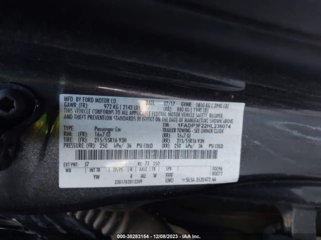 Photo 8 VIN: 1FADP3F22HL236074 - FORD FOCUS 