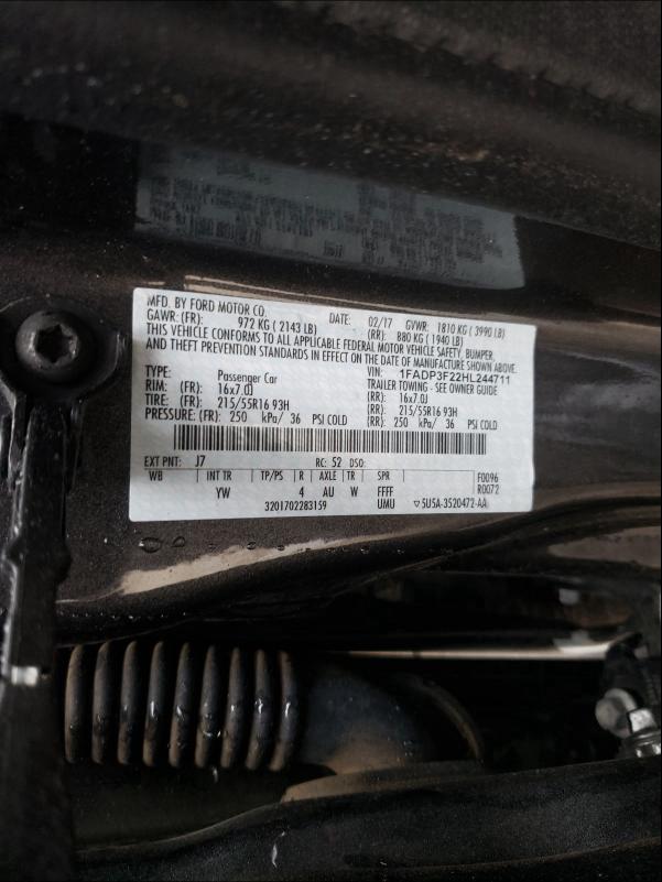 Photo 9 VIN: 1FADP3F22HL244711 - FORD FOCUS SE 