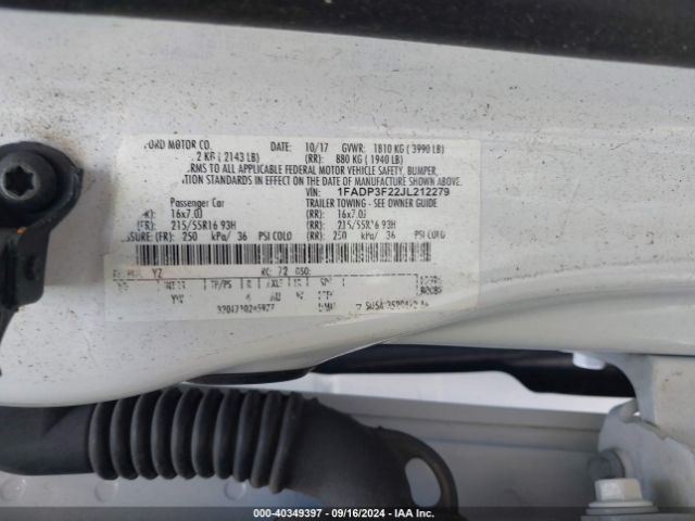 Photo 8 VIN: 1FADP3F22JL212279 - FORD FOCUS 