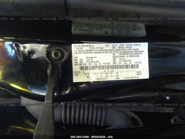 Photo 8 VIN: 1FADP3F22JL292375 - FORD FOCUS 